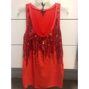 EXPRESS. Women’s sequin tank top. Size Large
